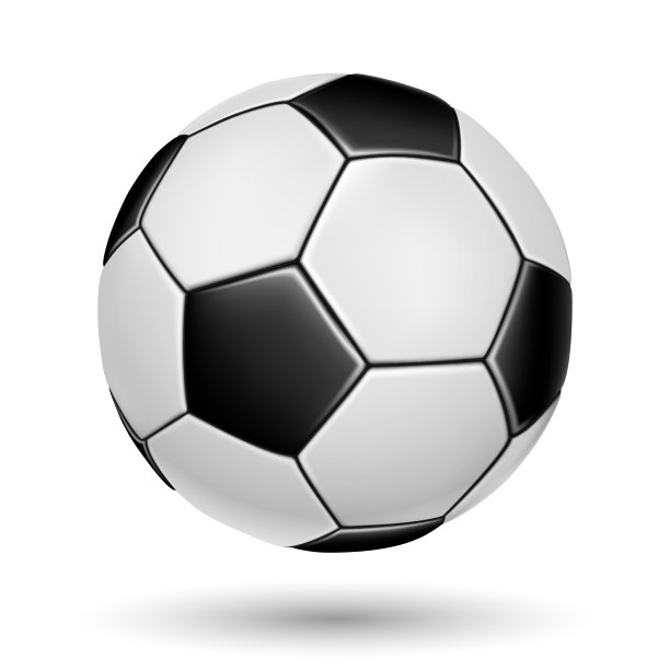 白色背景上的足球。图片下载