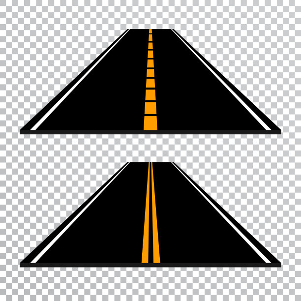 有标记的蜿蜒道路或高速公路。方向,交通工具集。矢量图图片下载