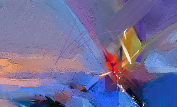 色彩斑斓的油画在画布上纹理。素材图片