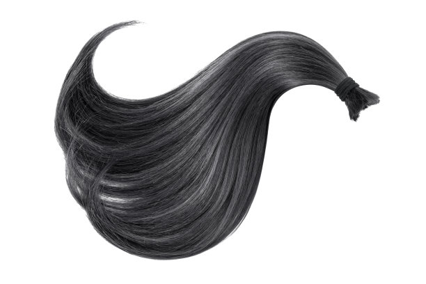 白色背景上的黑色自然头发图片下载