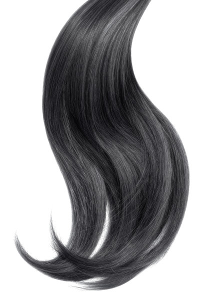 白色背景上的黑色自然头发图片下载