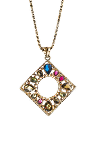 金色的吊坠孤立图片下载