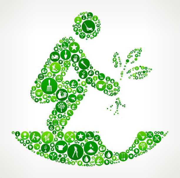 棍图园艺花园和园艺图标按钮模式图片下载