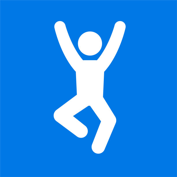 男子跳跃在喜悦图标图片下载