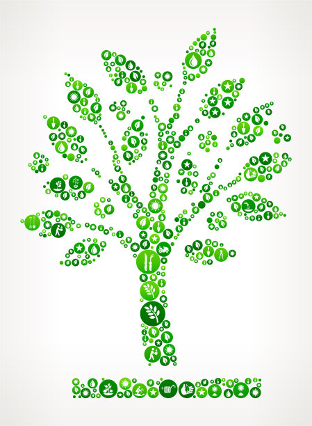 种植树木花园和园艺图标按钮模式图片下载