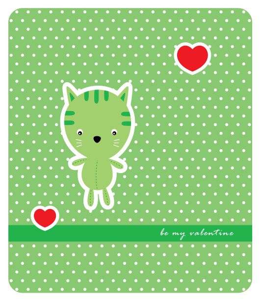 可爱的小猫情人节贺卡图片下载