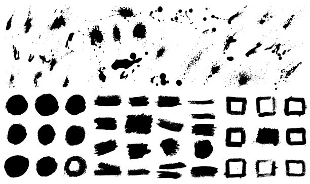 一大堆垃圾污渍。设计元素海报，横幅，卡片。素材图片