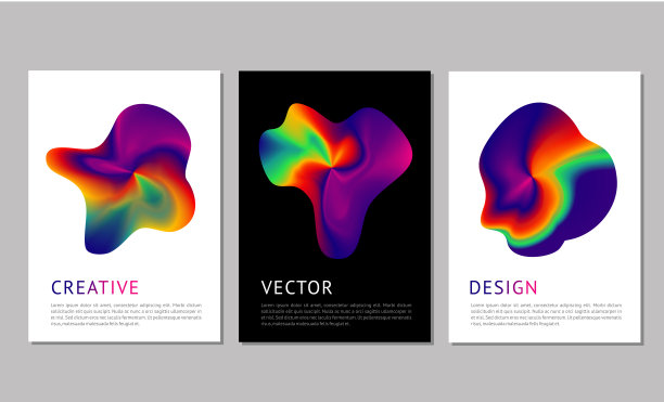 全息图抽象的点。海报设置与明亮的彩虹梯度。未来形成鲜明的色彩。图片下载