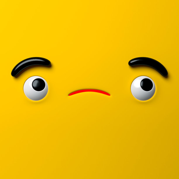 3d渲染，抽象情感悲伤的脸图标，悲伤，失望的人物插图，可爱的蓝色卡通怪物，表情符号，表情符号，玩具图片下载