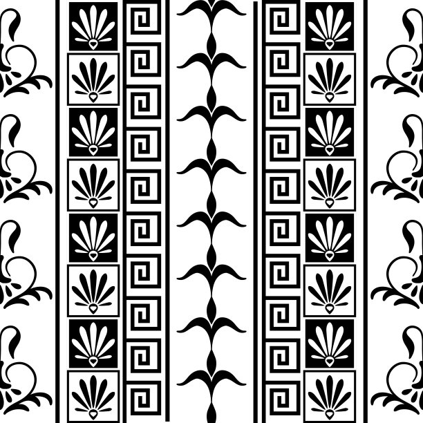 矢量仿古无缝图案图片下载