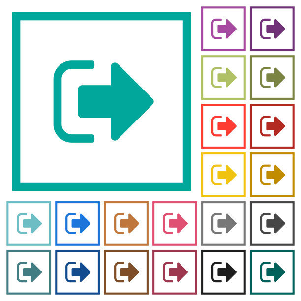 用象限框架签署出平面颜色图标图片下载