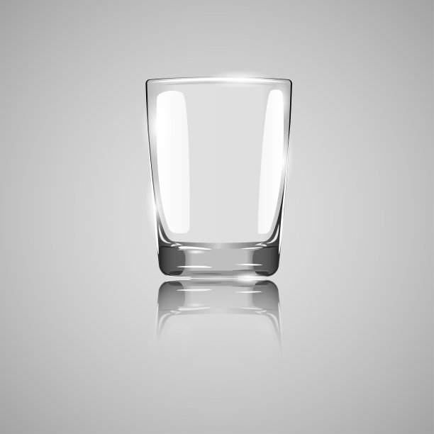 现实的空酒杯。灰色背景上的酒杯。空酒杯。透明的玻璃。矢量插图。图片下载