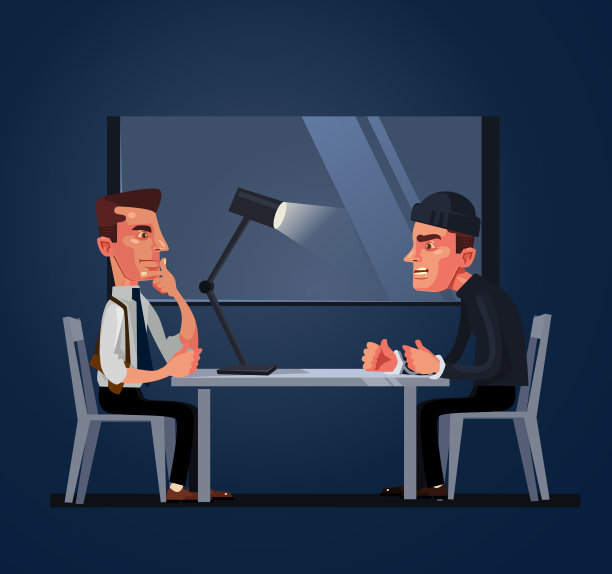 坏警察警察性格逮捕和审问犯罪嫌疑人，问他问题。刑法学概念图片下载