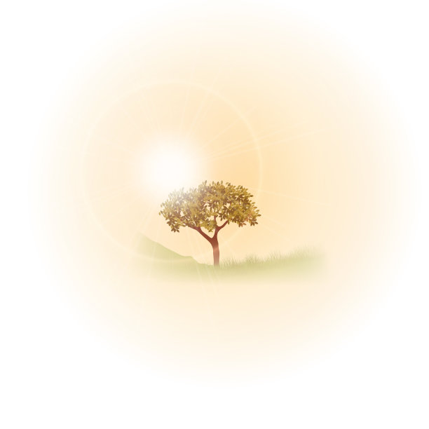 夏季与郁郁葱葱的草和树矢量插图图片下载