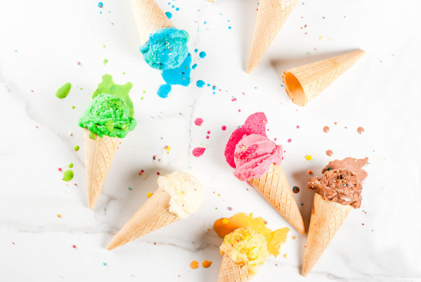 彩色融化冰淇淋图片下载