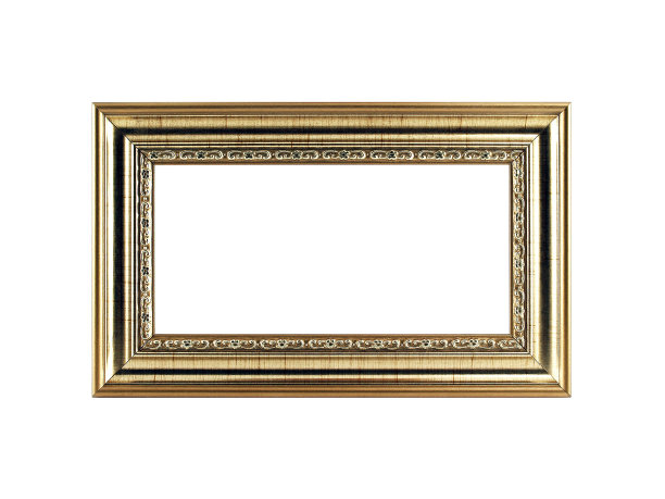 古董金色画框与复制空间隔离在白色背景图片下载