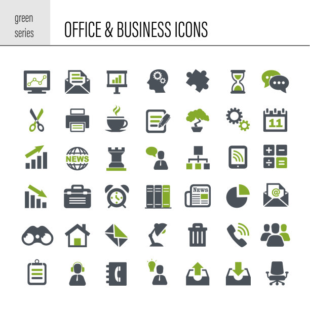 办公室和业务图标集图片下载