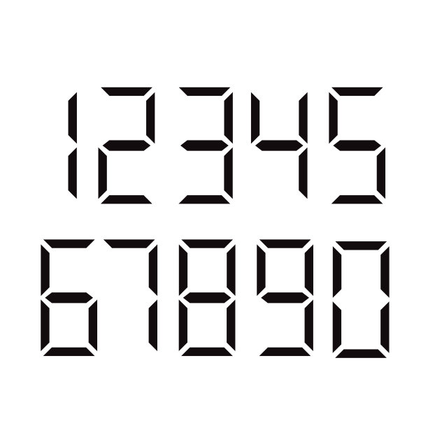 数字字体数字。说明了向量。图片下载