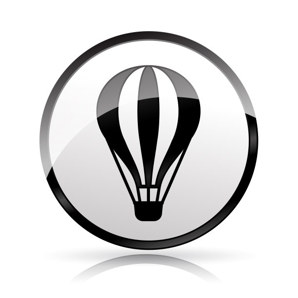 白色背景上的热气球图标图片下载