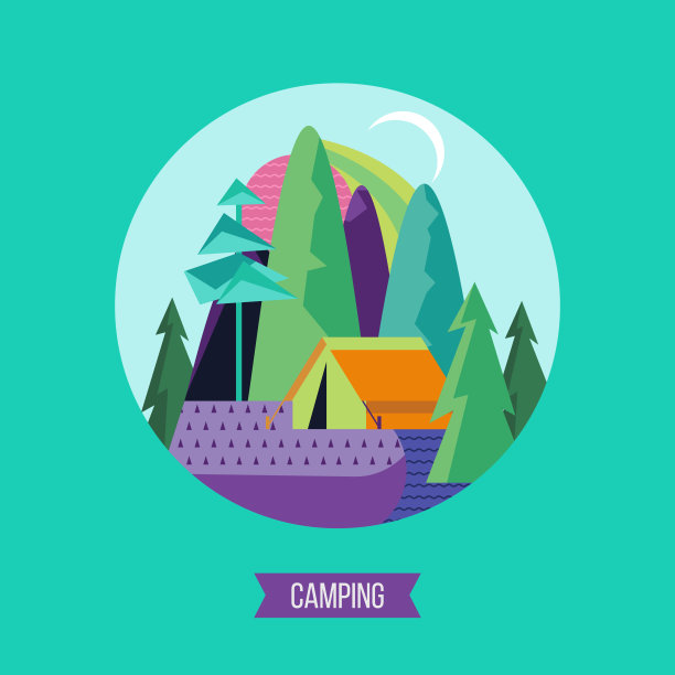 露营。矢量插图。夏季户外休闲。图片下载