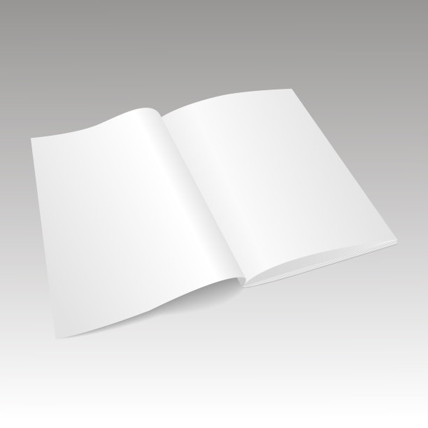 现实空白打开杂志模型模板。向量。图片下载