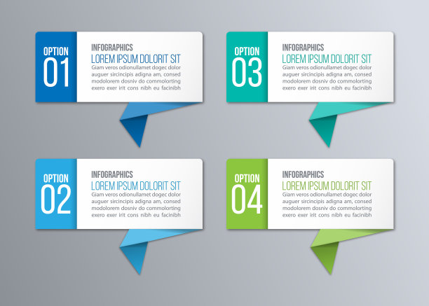 现代折纸横幅设计。矢量信息图形模板与选项或步骤的图形，图表，图表。图片下载