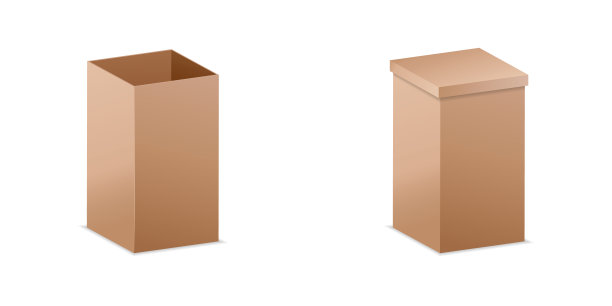 矢量插图。逼真的3D纸板箱。模型对德西图片下载