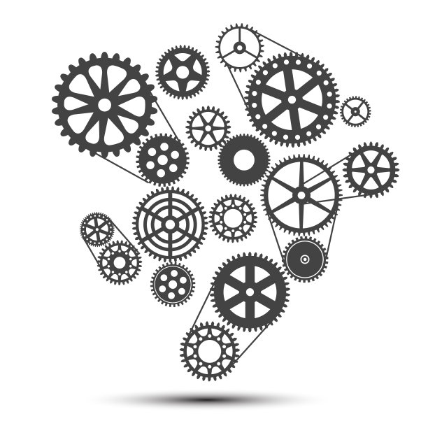 实现概念，发条股矢量图片下载