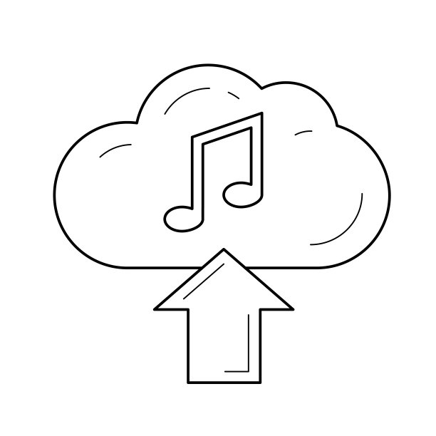 云上传音乐线性图标图片下载