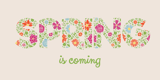 美丽的春文用手捧着黎明的鲜花。向量。图片下载