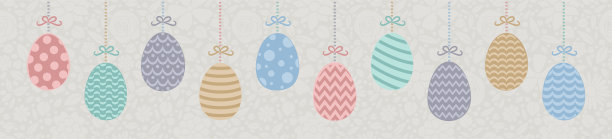 手绘彩蛋-复活节挂饰。向量。图片下载