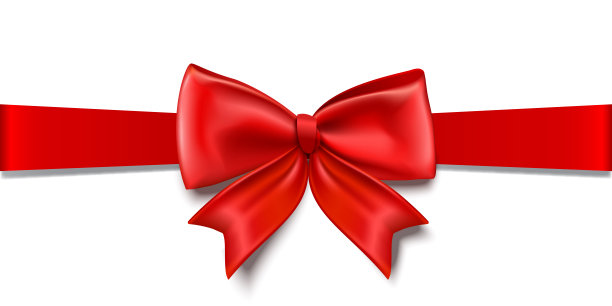 礼物装饰。红缎带-用于库存图片下载