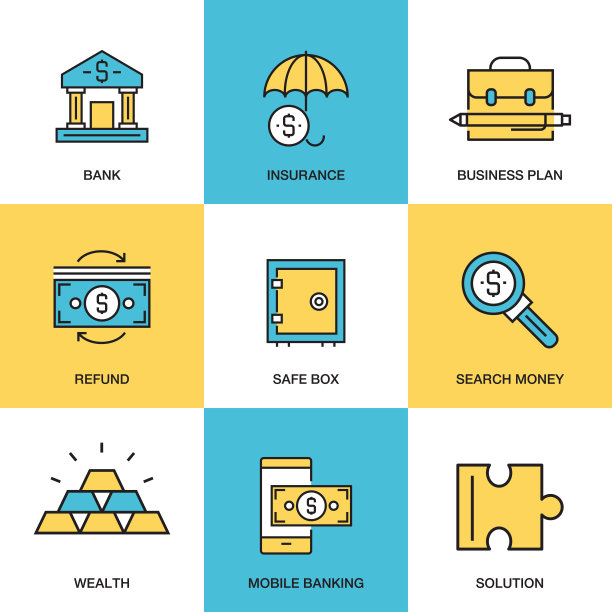 业务和银行图标设置图片下载