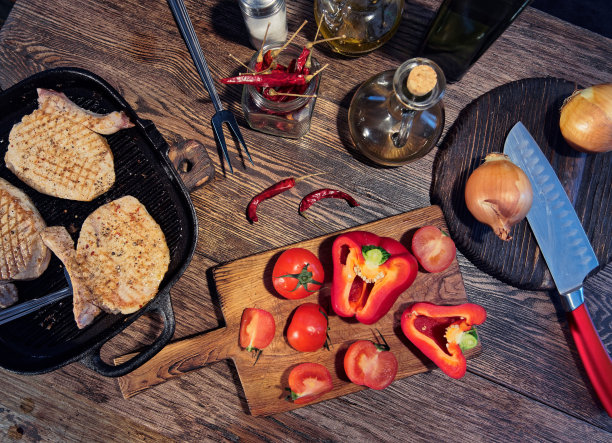 烤猪排素材图片