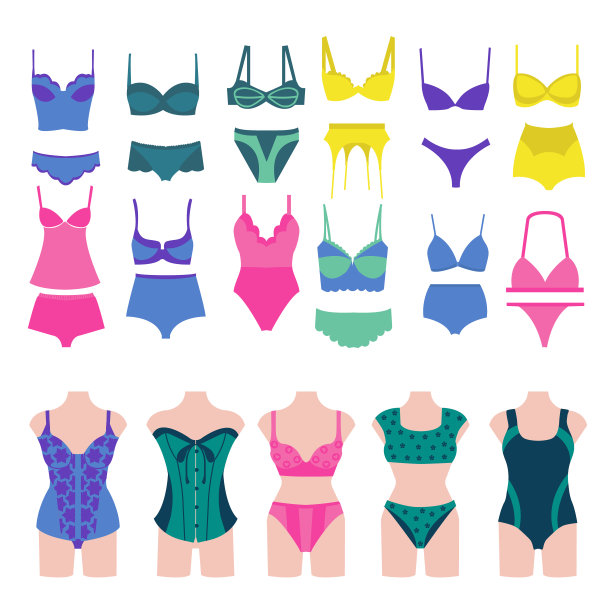 一套美丽的时尚内衣元素图片下载