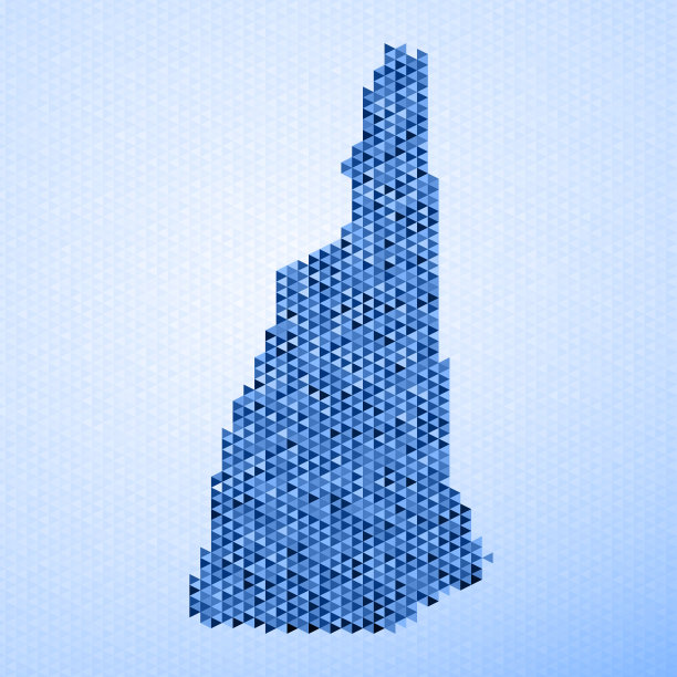 新罕布什尔州地图三角形图案蓝色图片下载