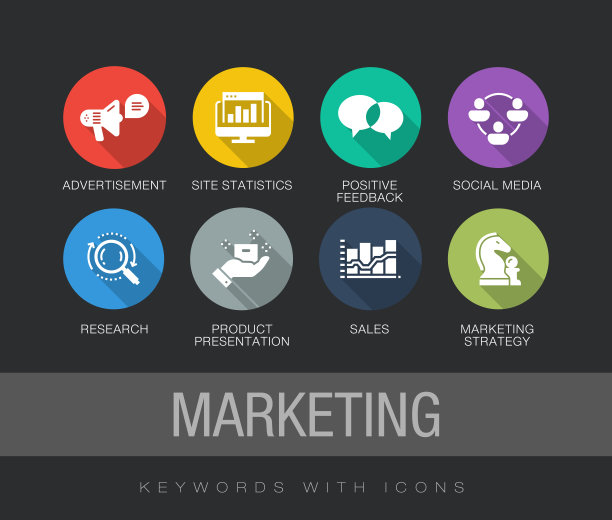 营销扁平风格图标集图片下载