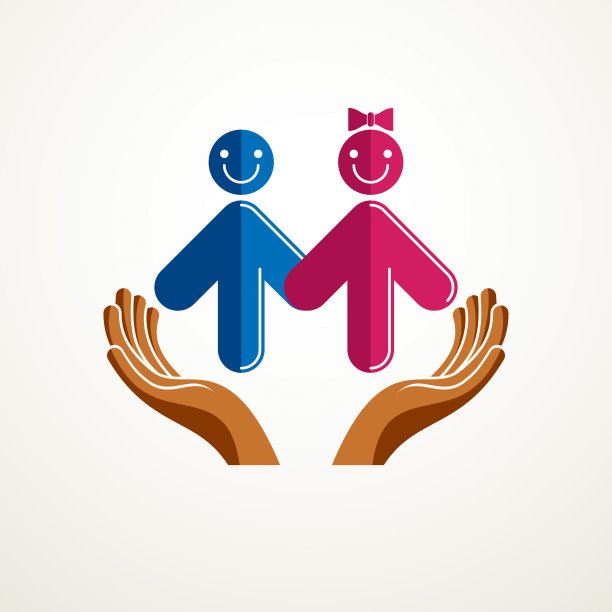 快乐夫妇简约矢量图标，由箭头和爱心手势组成，表达男女朋友之间充满爱意的关系图片下载