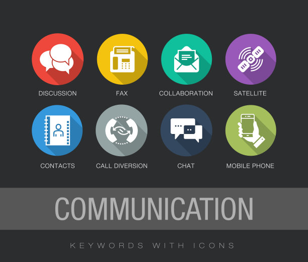 通讯平面图标集图片下载