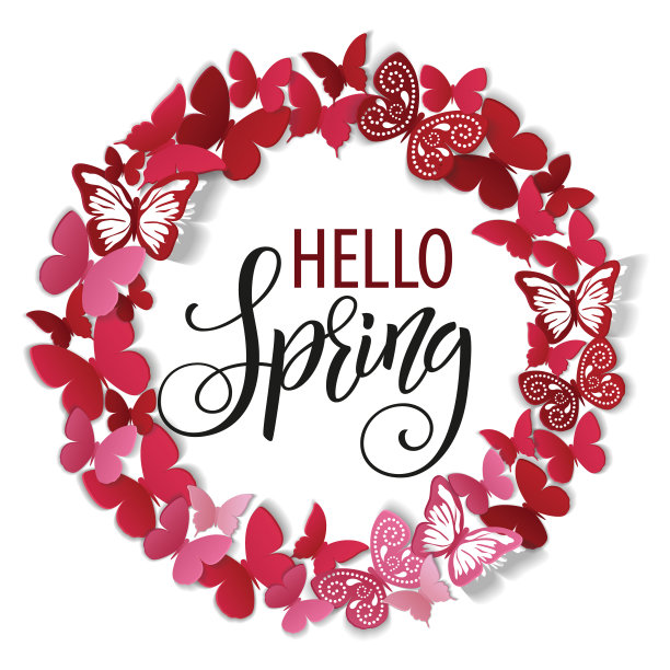 手绘字体。水彩花卉背景。春天的假期。矢量插图EPS10图片下载