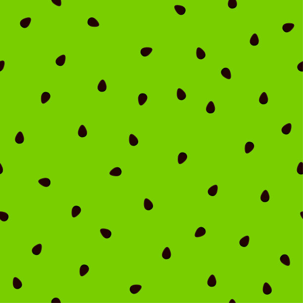 矢量kivi背景与黑色种子。无缝模式。图片下载