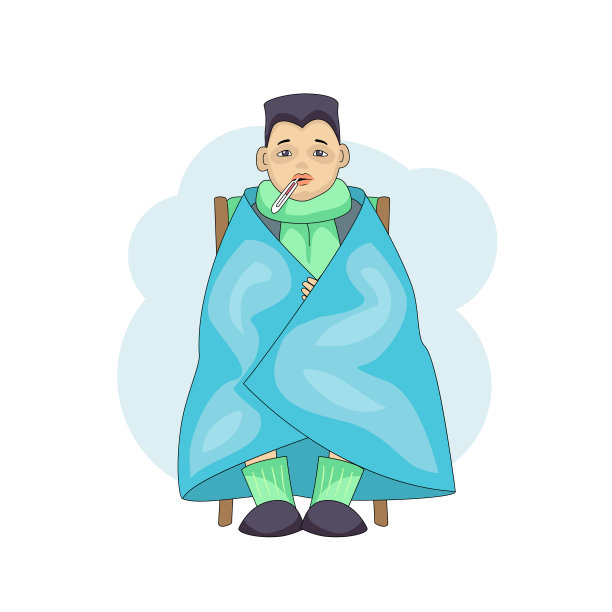 年轻的男性角色卡通冷淡孤立在白色的背景图片下载