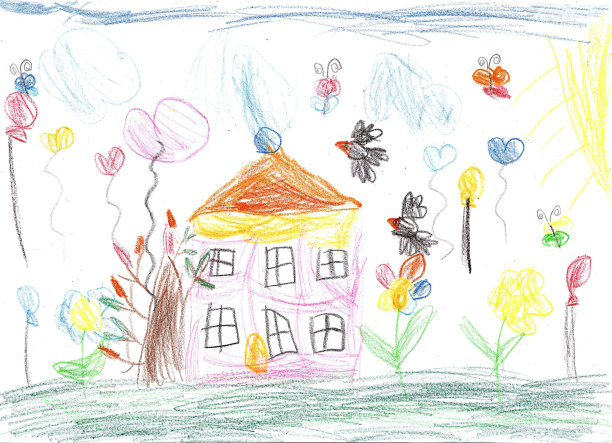 孩子在画房子图片下载