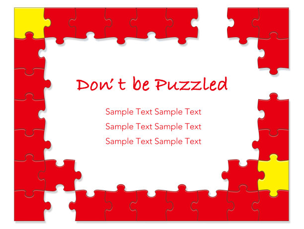 白色背景上的红色拼图。图片下载