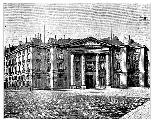 法国民间和军事学校的古董插图:法律图片下载