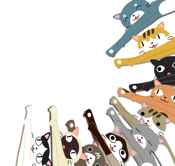 一只猫伸向第三帧素材图片