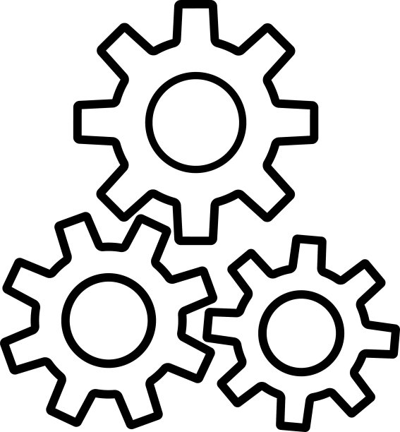 黑色的齿轮图标图片下载