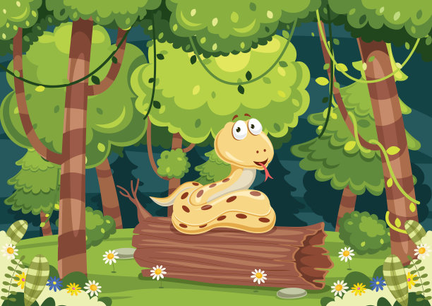 矢量插图的卡通蛇图片下载