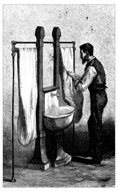 法国民用和军事学校的古董插图:药品清洗图片下载