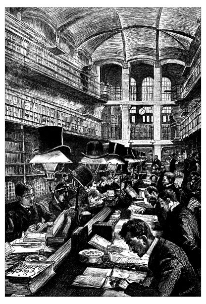 法国民用和军事学校的古董插图:法律图书馆图片下载